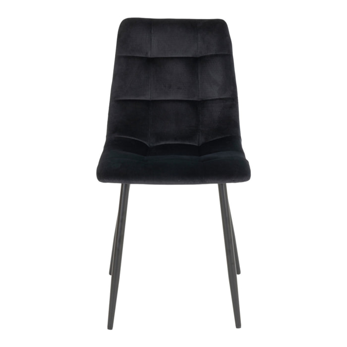 Set 2 sedie da pranzo Middelfart in velluto nero con gambe nere