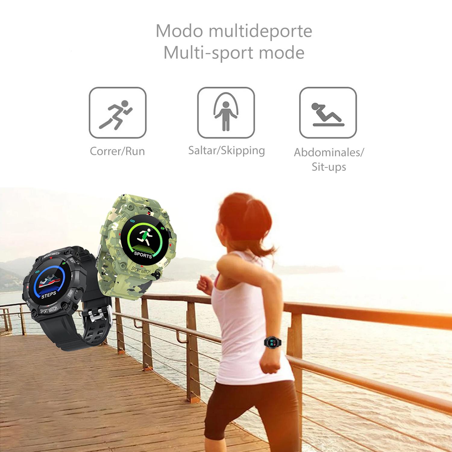 Braccialetto intelligente FD68 Bluetooth 4.0 con cardiofrequenzimetro, O2 nel sangue e pressione sanguigna. modalità sportive.