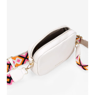 Bolso pequeño beige con asa bordada
