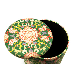 Pouf contenitore Excelsa La Via Della Seta velluto e legno 39x39x43 cm multicolore