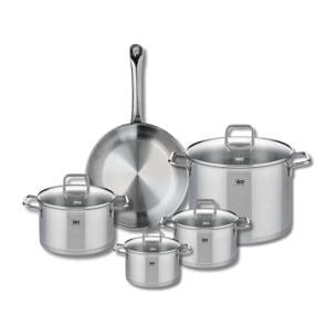 Ensemble de 1 Poêle de cuisson 28 cm et 4 faitouts 14, 16, 20 et 26 cm Elo Profi Citrin