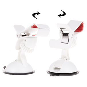 DAM Supporto da Auto a Ventosa con Morsetto Universale 10x7x12 Cm. Colore bianco