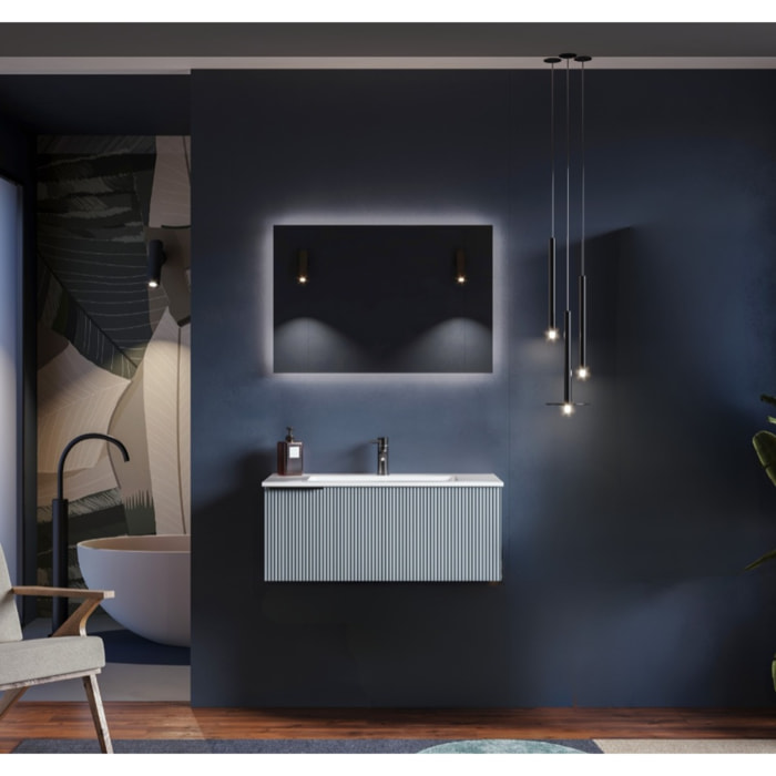 MOBILE DA BAGNO CANNES 90 AZZURRO - 3 PEZZI