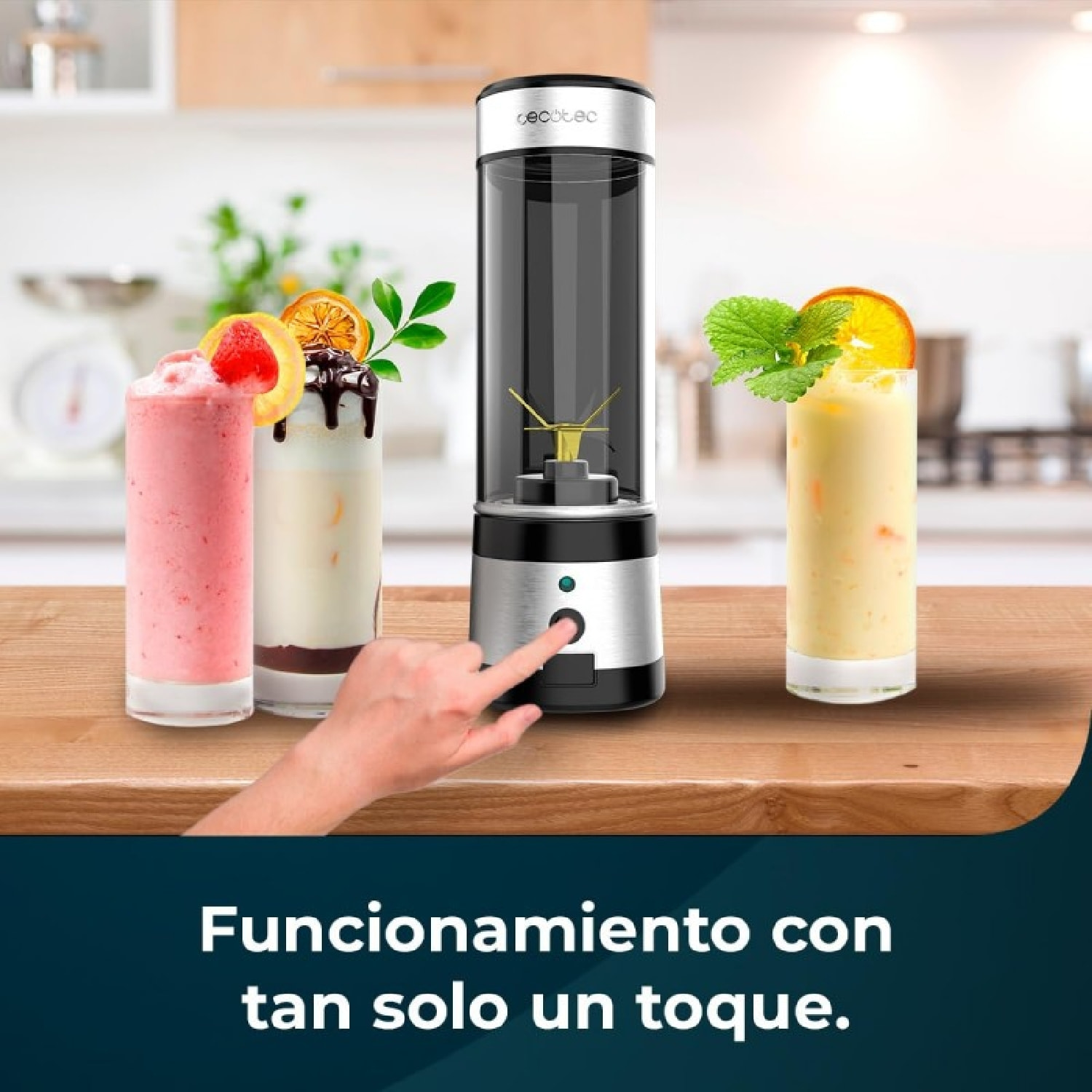 Batidora de Vaso Portátil Individual Smoothies WanderlustMix USB. 126W, Compacta