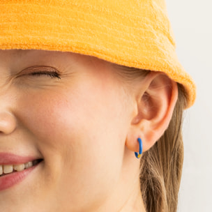 Pendientes con Lacado Azul acabado oro 18k