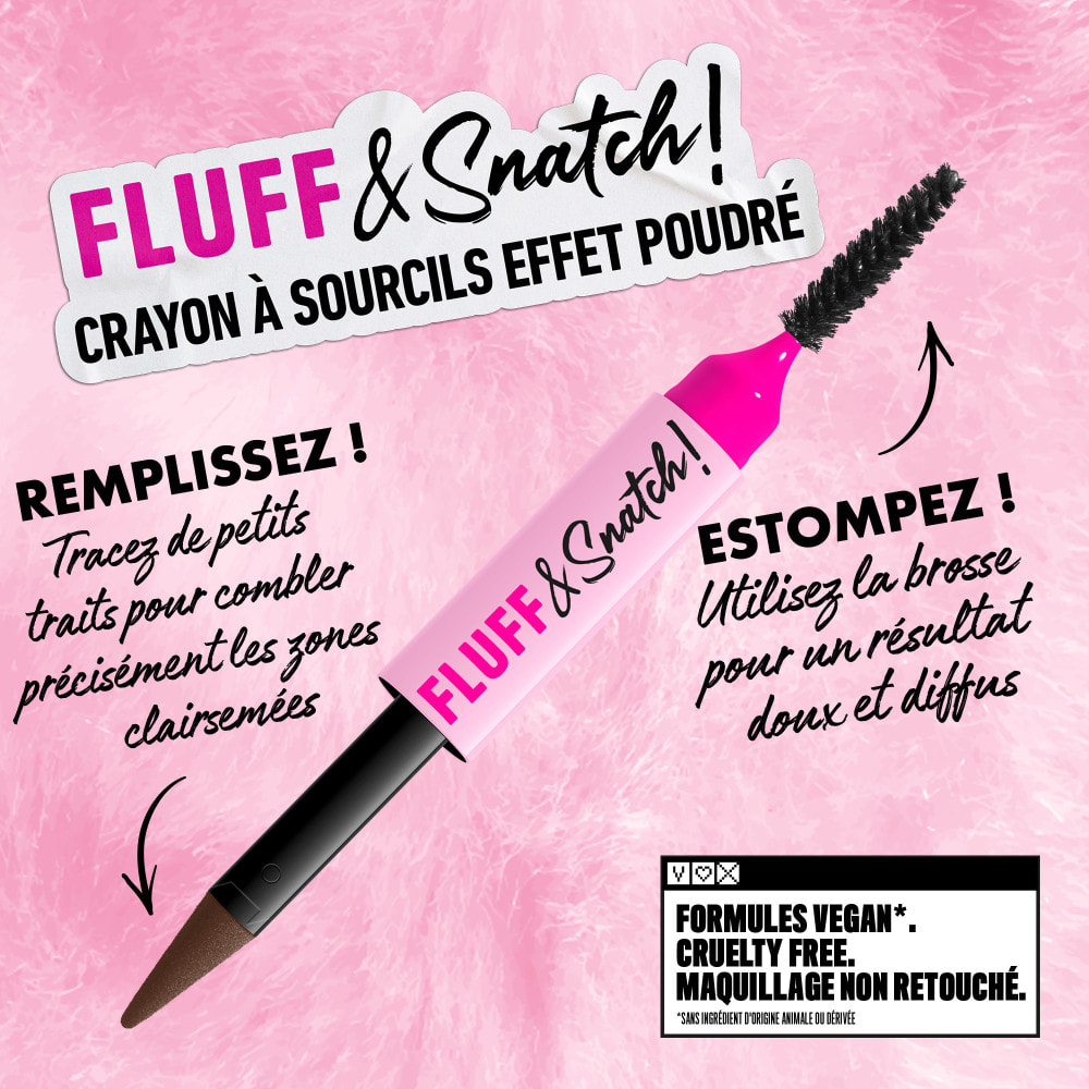 NYX Professional Makeup Fluff & Snatch Crayon Sourcil Précision Effet Poudré COOL ASH BROWN