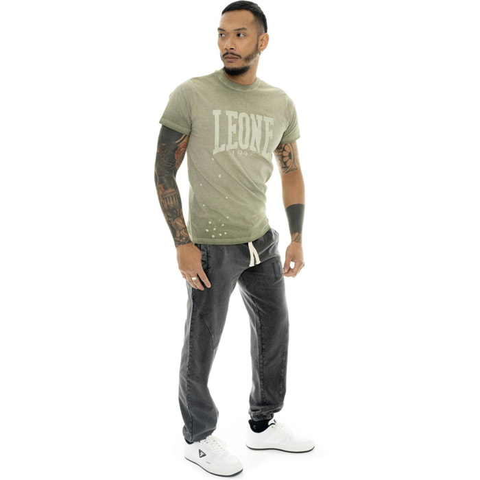 T-shirt a da uomo in cotone lavato Leone Old Wash