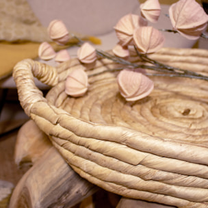 Plateau en abaca avec poignées 48cm DOUNIA