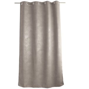 Rideau à oeillets occultant imprimé géométrique - Naturel