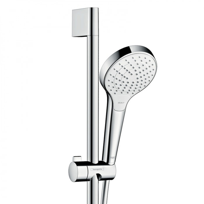 Set de douche Vario EcoSmart avec barre Unica'Croma 65 cm blanc/chromé Croma Select