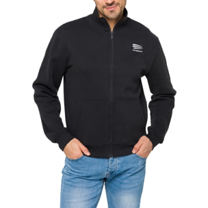 Felpa KEPUHI full zip in cotone Nero