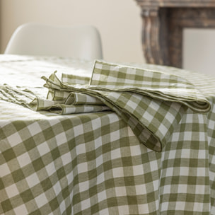 Serviette de table en chanvre et coton mélangés, PASSION VICHY
