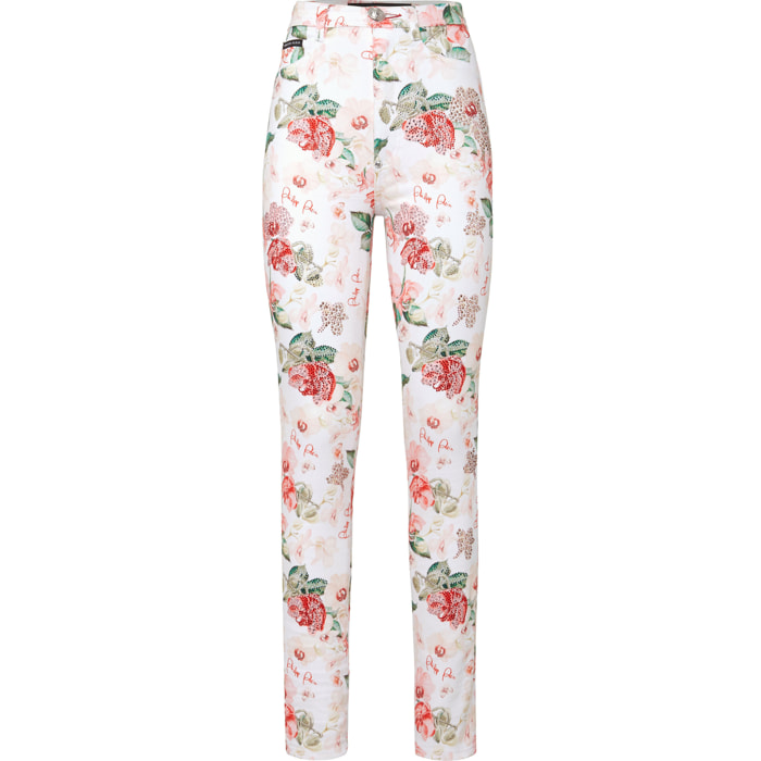 PHILIPP PLEIN Super High Waist Jegging Flowers