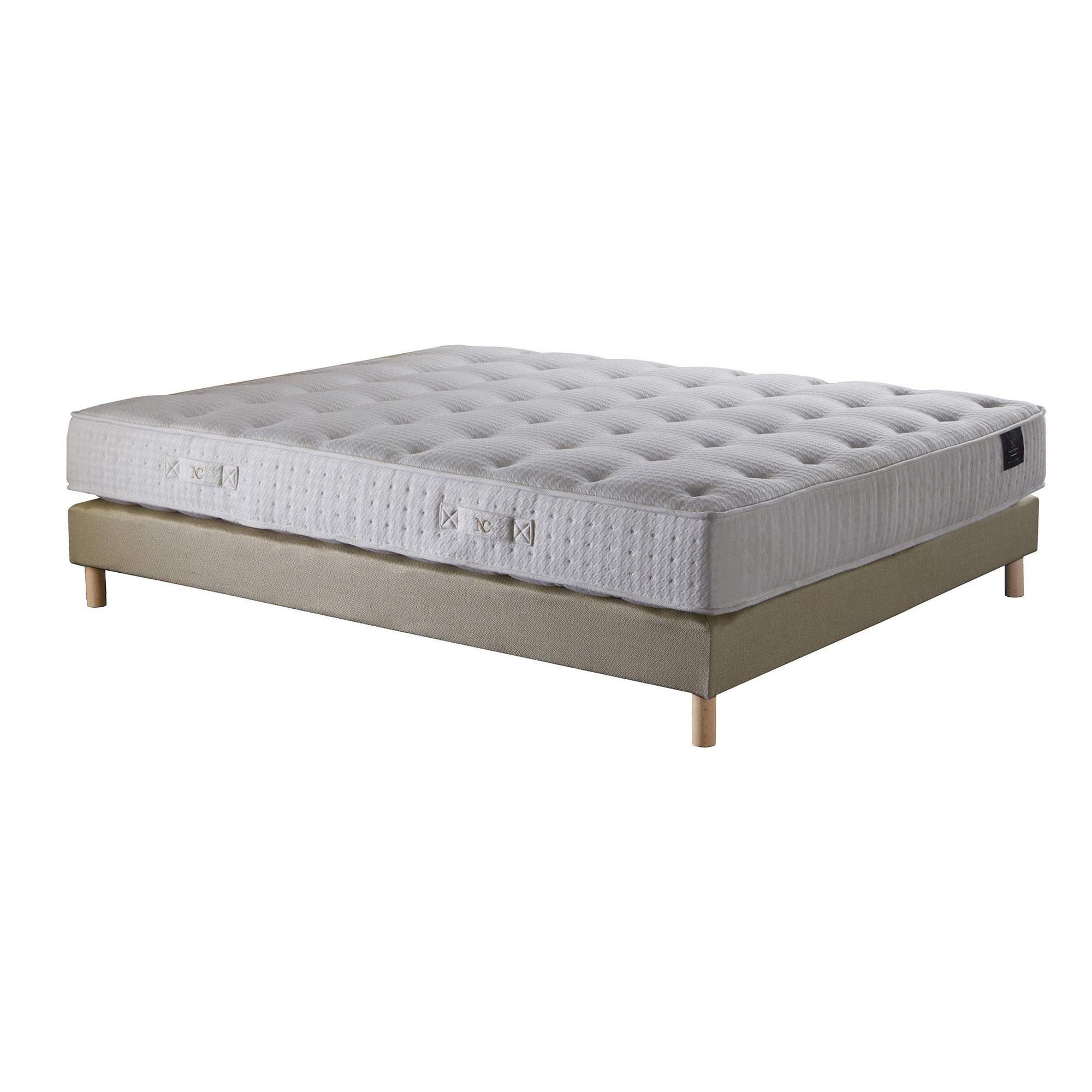 Ensemble Comète - Matelas ressorts ensachés - Sommier Jaune