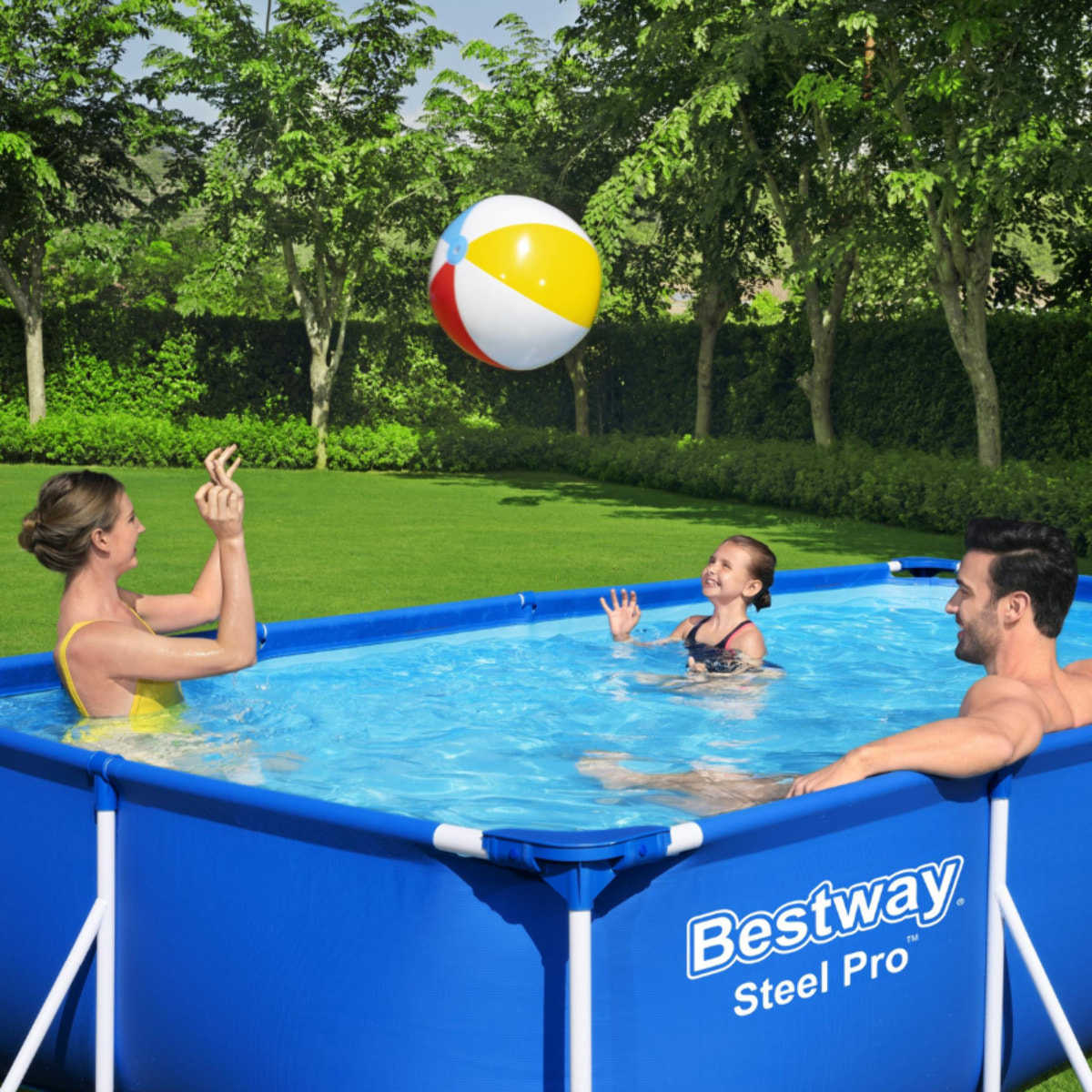 Bestway Piscine hors sol - Rectangulaire - Steel Pro - Bleu clair - 400 x 211 x 81 cm