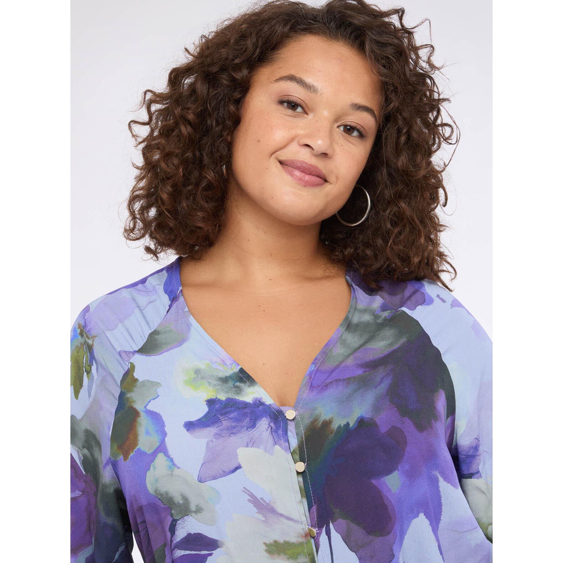 Fiorella Rubino - Blusa con estampado floral de viscosa - Violeta
