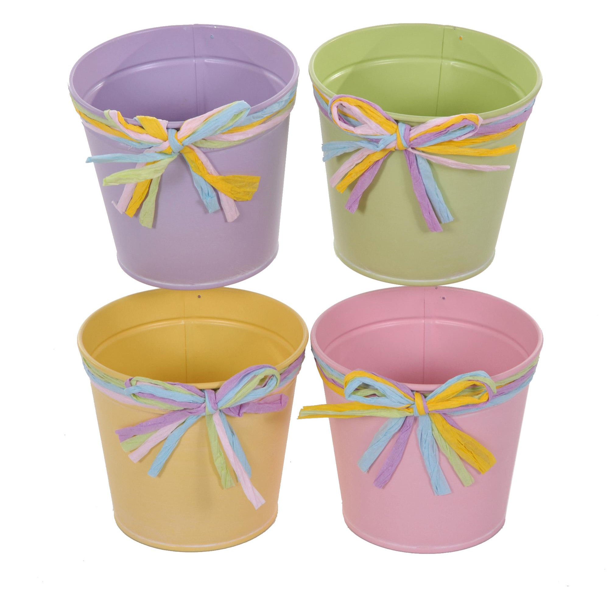 Cachepot Linea Rafia. Larghezza 12 Cm - Pezzi 6 - 12X10,5X12cm - Colore: Incolore - Bianchi Dino - Espositori E Vasi Metallo