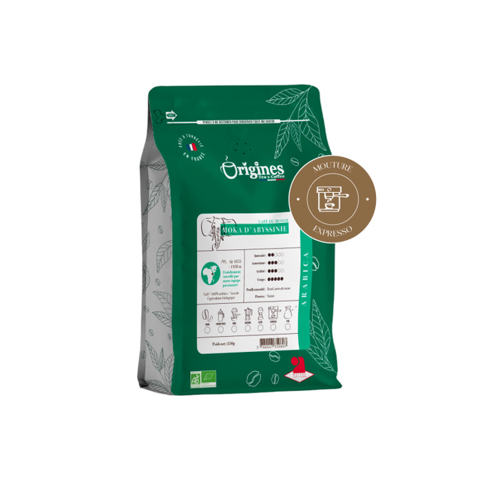 Café Bio - Moka d'Abyssinie - Pur Arabica - Expresso 250g