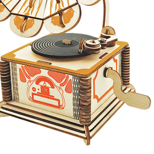 Maqueta 3D de madera. Fonógrafo. 140 piezas.