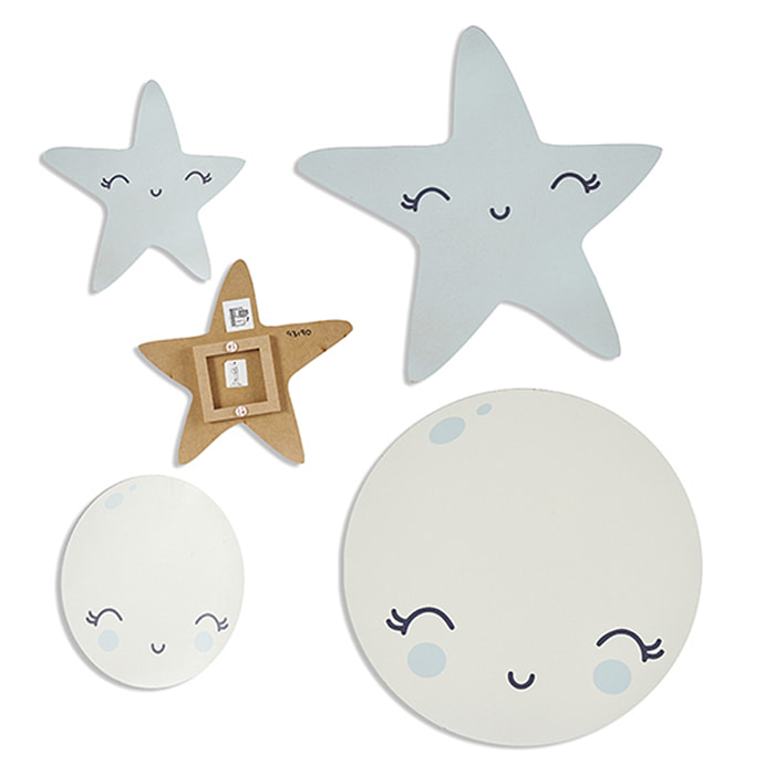 Silhouette da parete design stella o luna 40cm. 2 design casuali