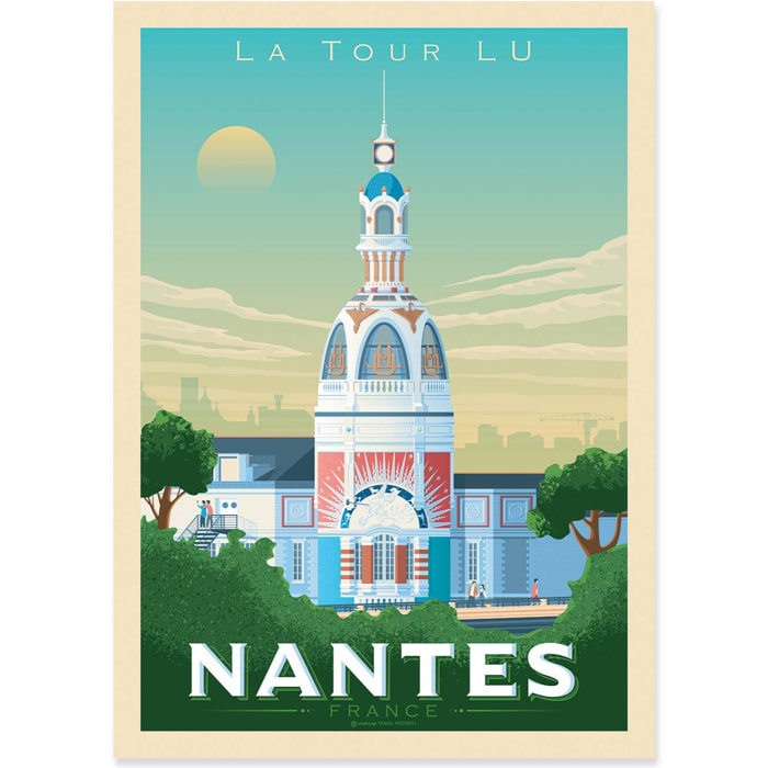 Affiche - Nantes La Tour Lu - Olahoop Travel Posters
