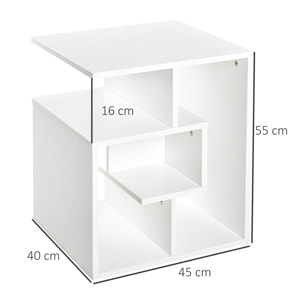 Mesilla de Centro Multiusos de Madera 45x40x55cm Blanco