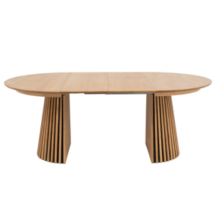 Freya - table à manger ronde extensible - bois - 4 à 8 personnes - Bois