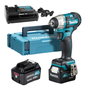 Atornillador de impacto MAKITA 12 V Li-Ion 4 Ah 160 Nm - 2 baterías + cargador - en caja - TW160DSMJ