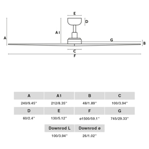 KLIM L Ventilatore a soffitto bianco/legno quercia