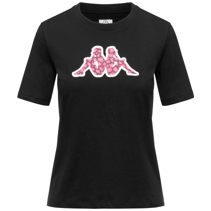 Kappa - T-Shirts & Top Donna Nero - Logo Ische