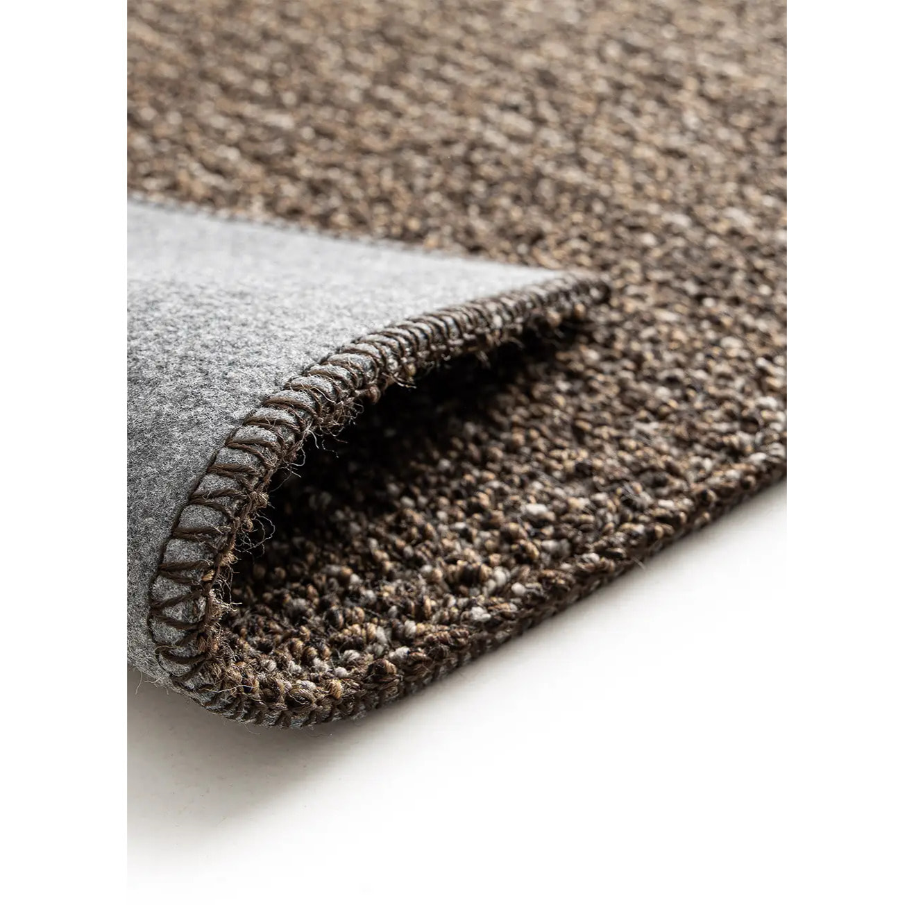LUMEN Alfombra lavable lisa con bucles marrón, varias medidas disponibles.
