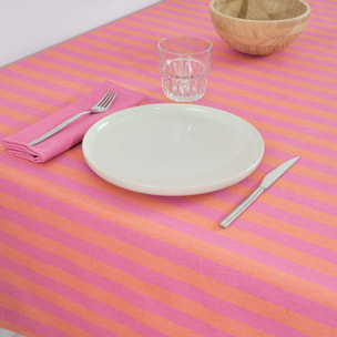 Nappe en tissu jacquard Maglia rayé Fuchsia et Orange