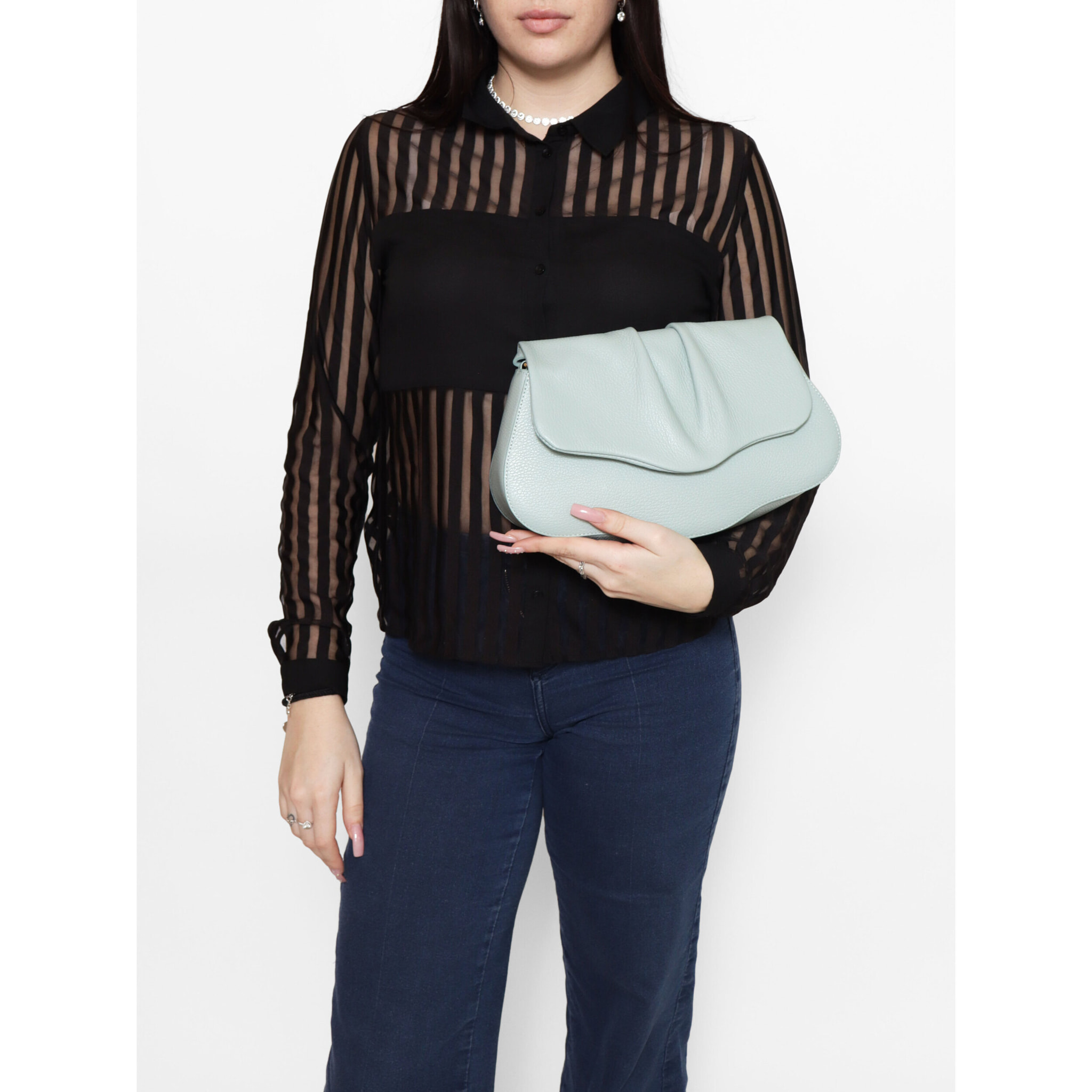 Borsa a spalla da donna In Vera pelle Made in Italy 30,5x19,5x9 cm