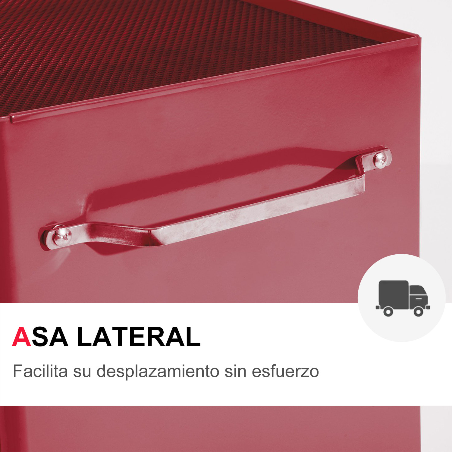 Carro Caja de Herramientas Taller Movil 5 Cajones 4 Ruedas Cerradura Color Rojo