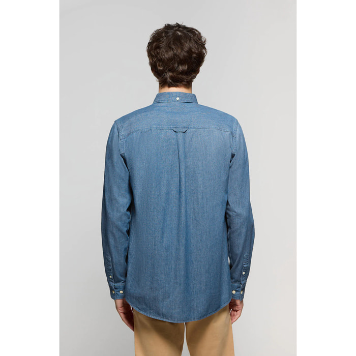 Camicia denim regular fit con logo Rigby Go