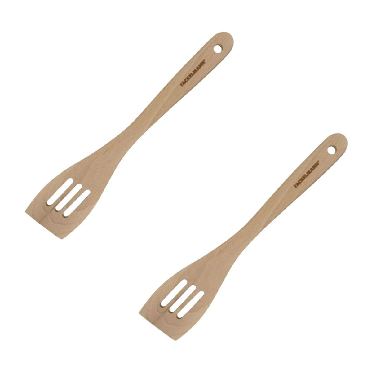 Set de 2 ustensiles de cuisine spatule en bois Fackelmann Nature