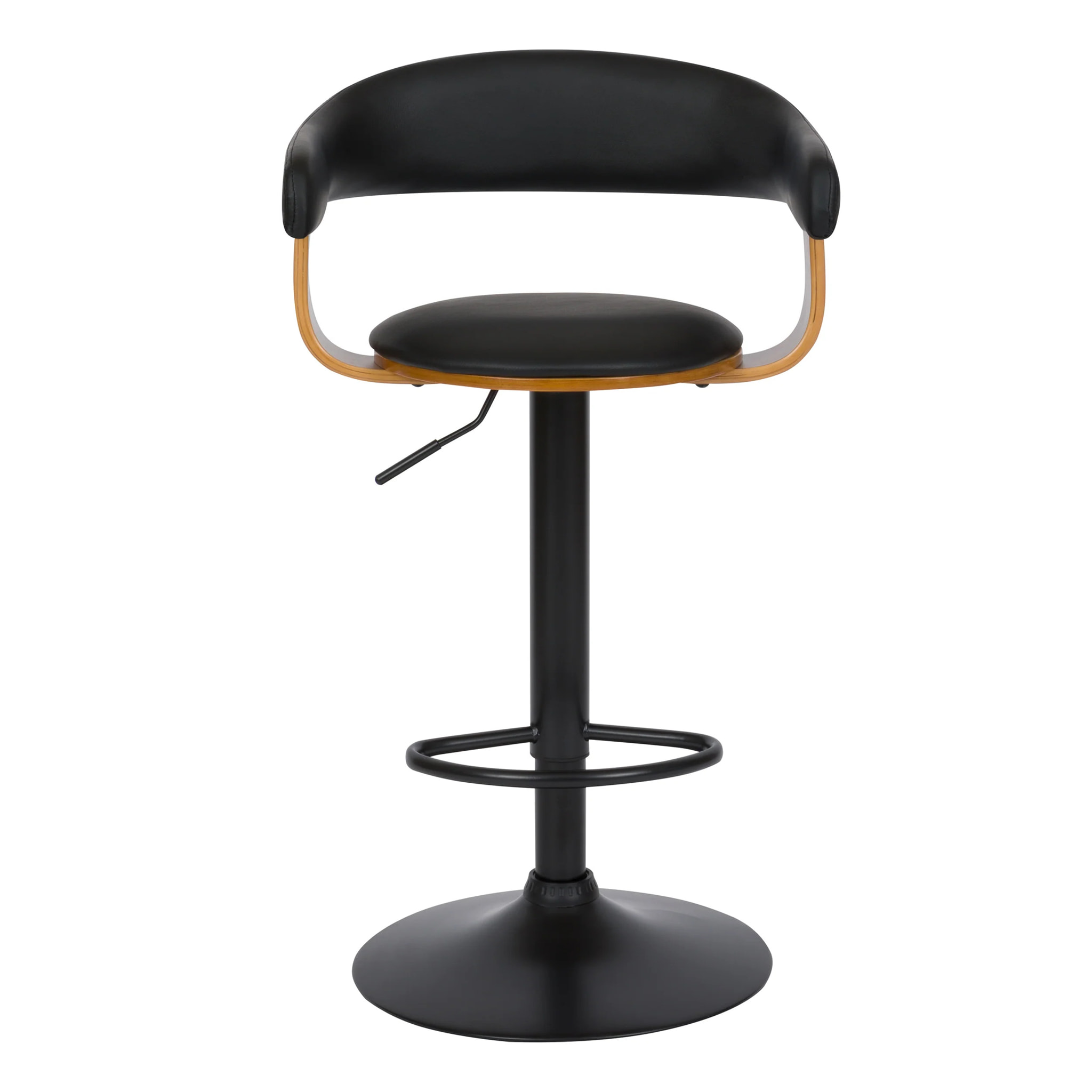 Chaise de bar réglable 62/84 cm en cuir synthétique noir - Harold