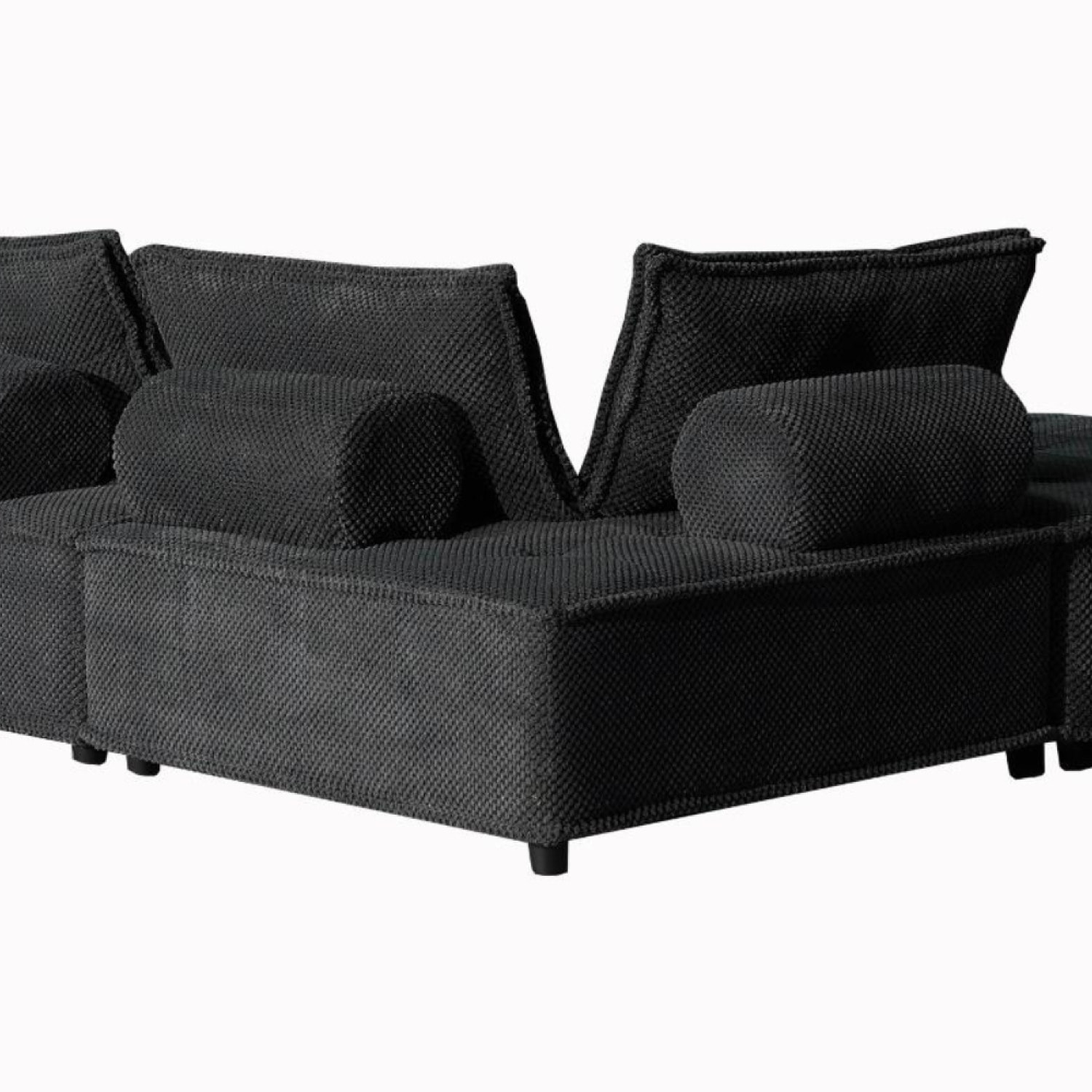 ALEXANDRIE Canapé d'angle 4 places gris foncé