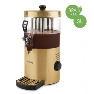 Dispensador de chocolate caliente, 3 L, 1200 W, dorado