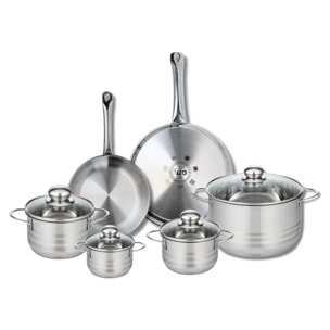 Ensemble de 2 Poêles de cuisson 24 et 28 cm et 4 faitouts 12, 14, 16 et 24 cm Elo Profi Brillant