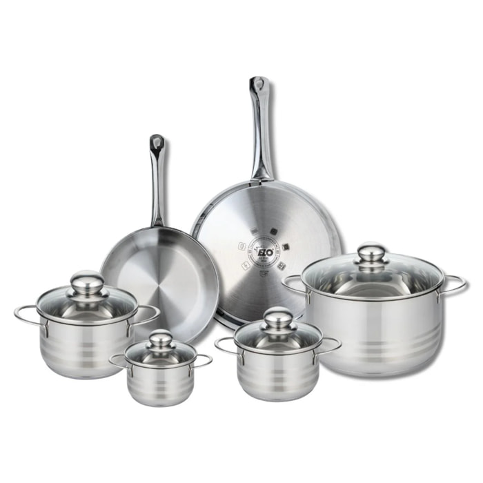 Ensemble de 2 Poêles de cuisson 24 et 28 cm et 4 faitouts 12, 14, 16 et 24 cm Elo Profi Brillant