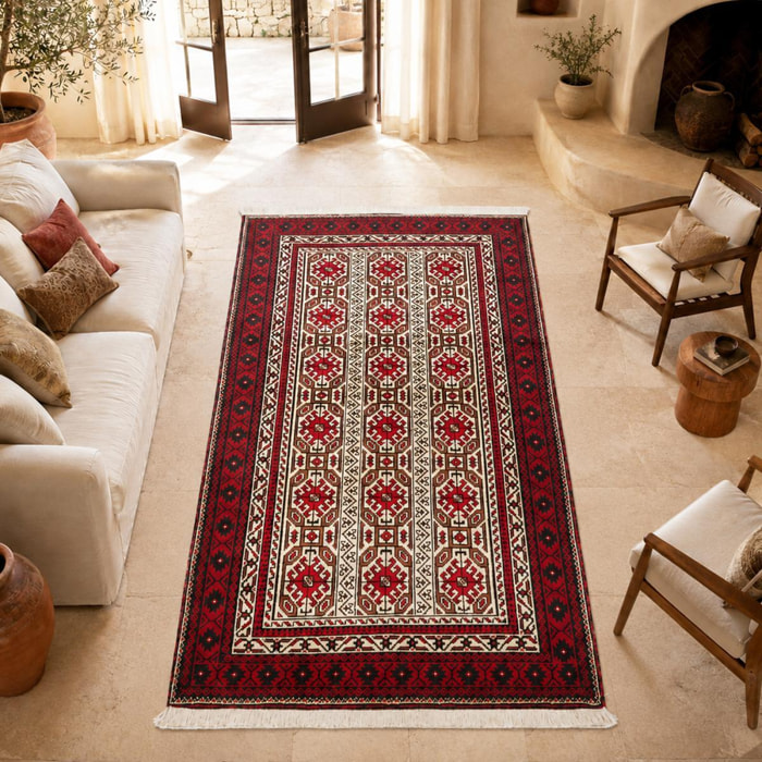 Tapis d'orient, motif oriental authentique, noué à la main, ARER