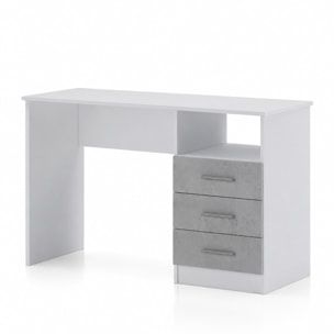 Scrivania Scrittoio Salvaspazio Con Cassetti Mobile Desk Postazione Pc Studio Ufficio Soggiorno Sala Pranzo 120 x 72 x 48 Cm Bianco Grigio Cemento