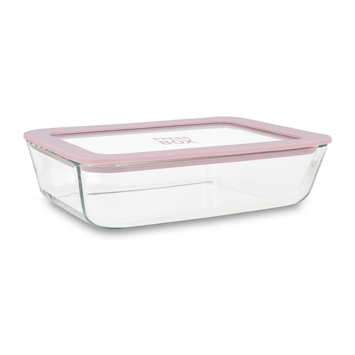 Boîte hermétique rectangulaire rose 820ml PRESSBOX