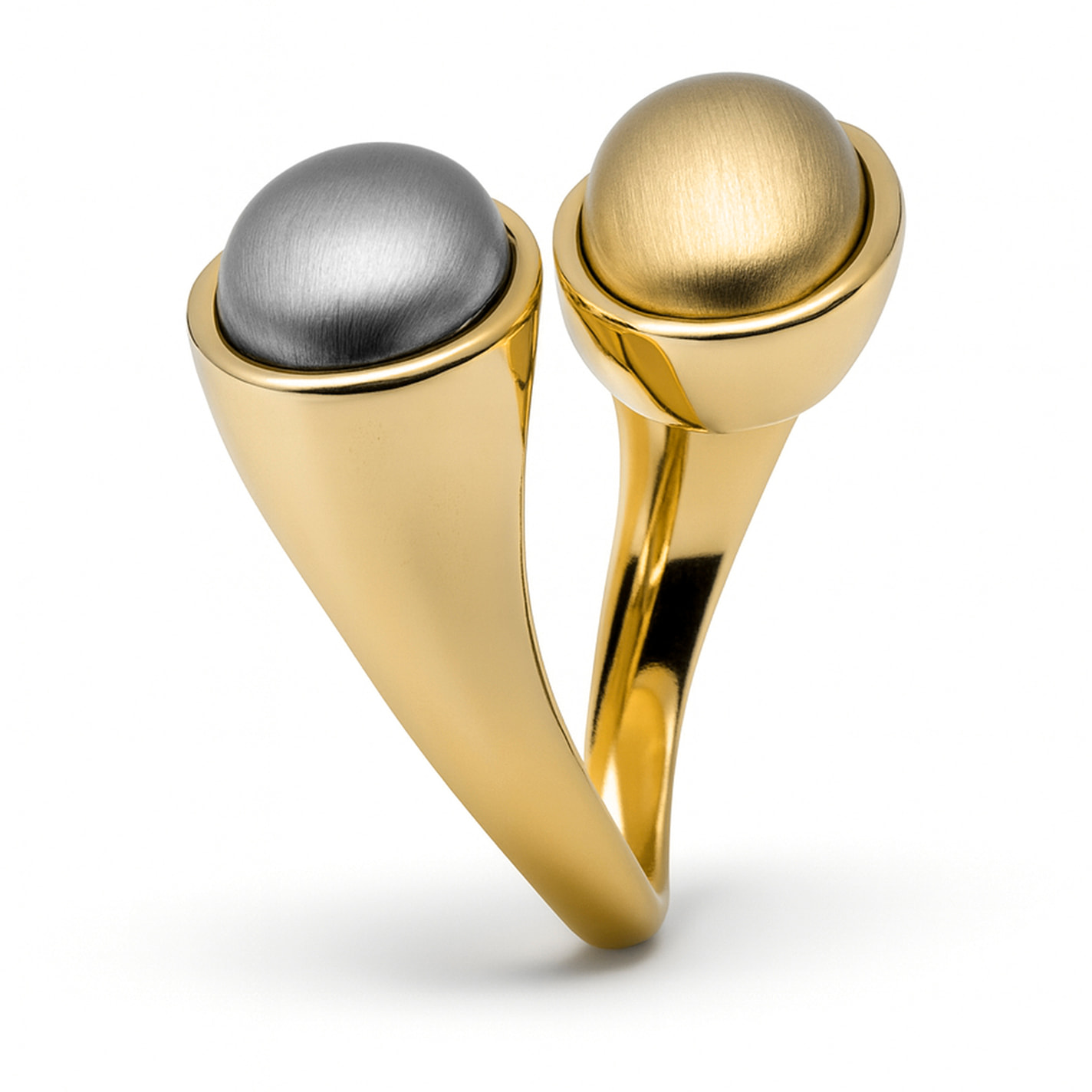 Anillo Fizza acabado oro amarillo 18k y rodio