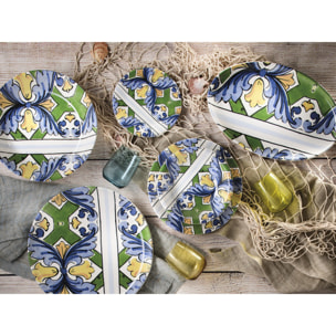 Piatto da portata tondo Taormina in ceramica sottosmalto