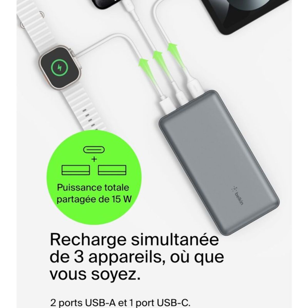 Batterie externe BELKIN 20 000 mAh grise