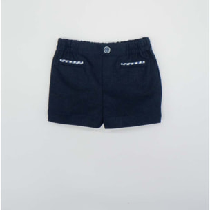 BERMUDA AZUL MARINO CON BOLSILLO VICHY