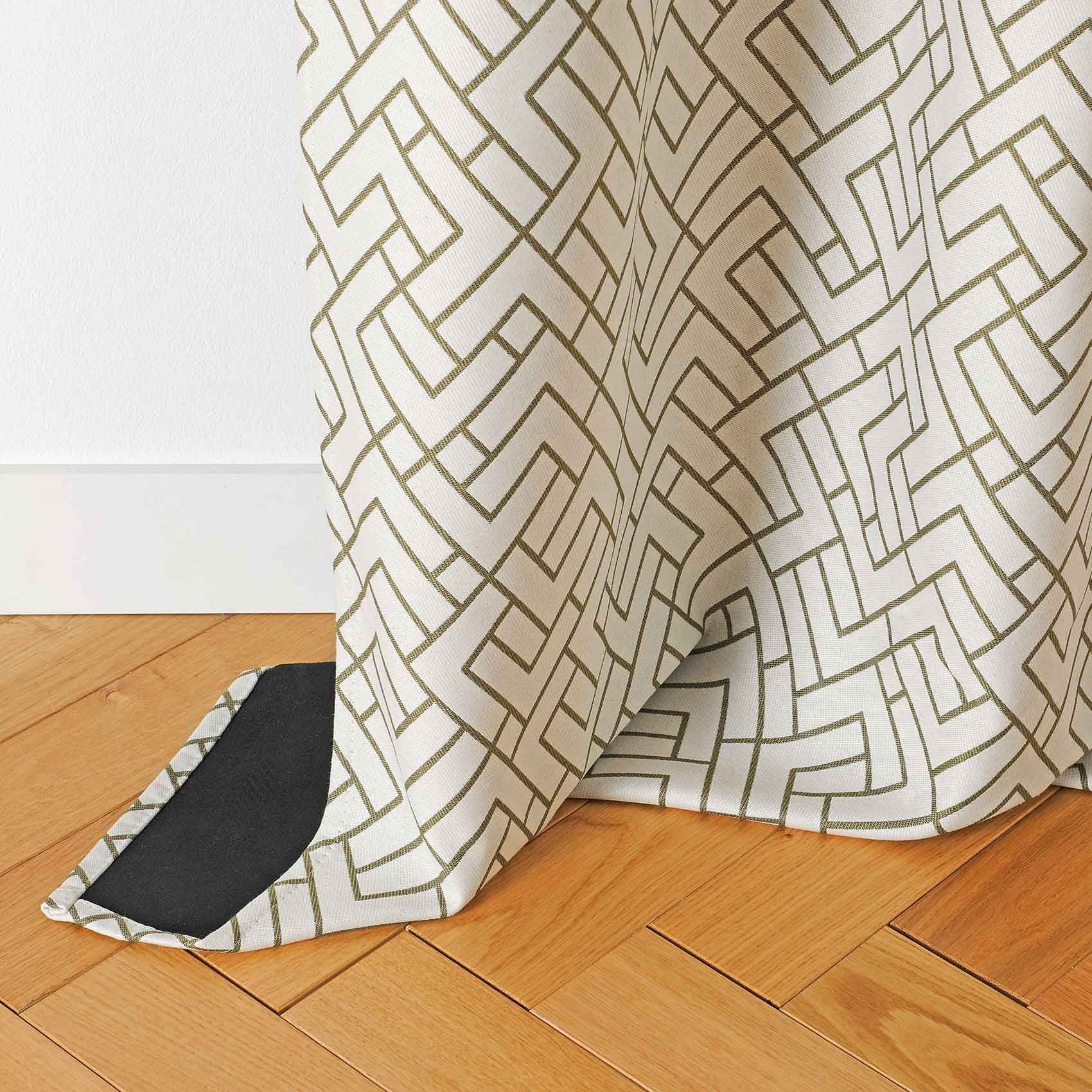 Rideau thermique imprimé graphique - Taupe