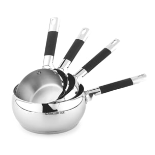 Set de 4 casseroles en inox 18/8 (14,16,18,20 cm)